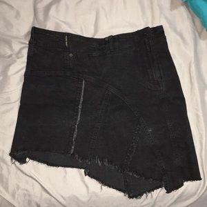 Black denim skirt